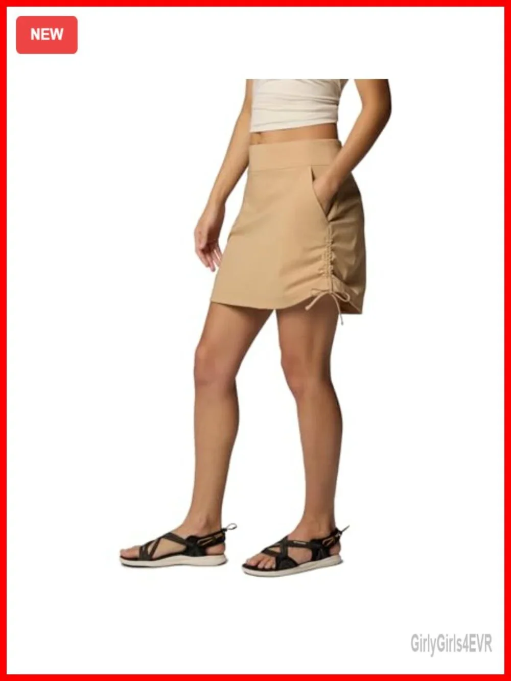 Columbia All Seasons Ruched Skort with Built-in Shorts, Stretch Polyester Blend